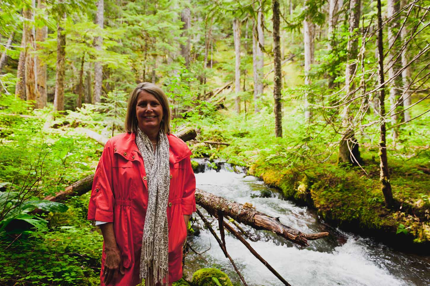 My mother at Little Zigzag Falls, Oregon